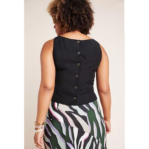 Anthropologie Andie Tie-Front Sleeveless Blouse - Picture 3 of 3